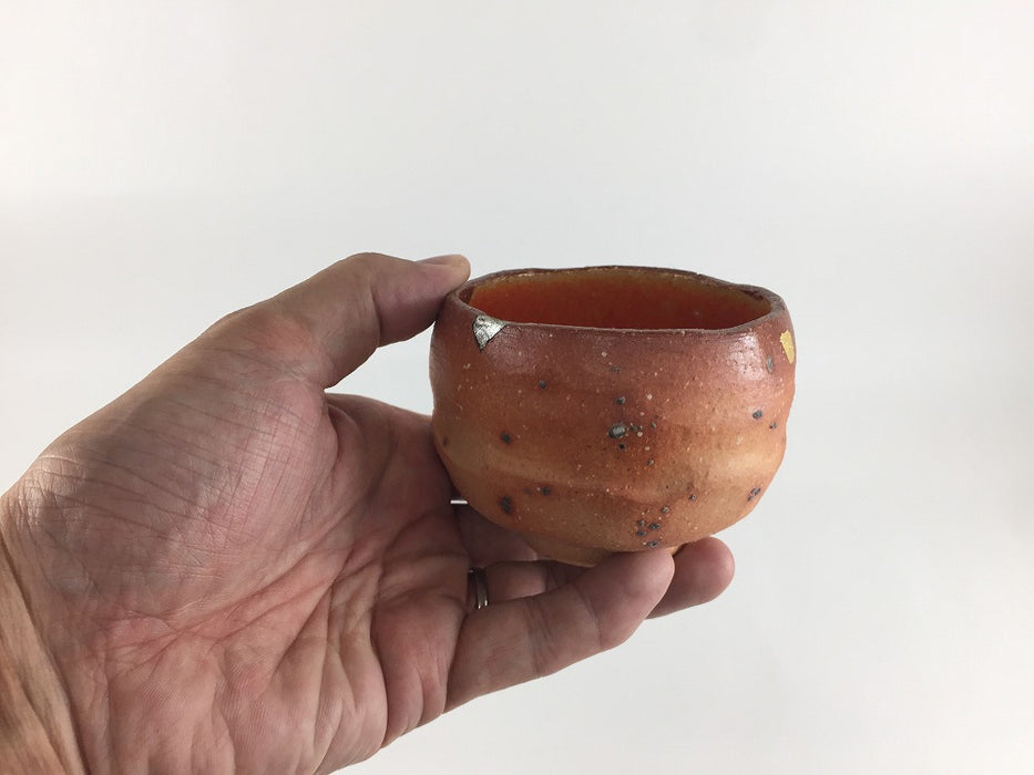 【SALE】小抹茶小鉢　土彩金銀箔内赤　9cm/200cc　有田焼(j.R)【訳あり】
