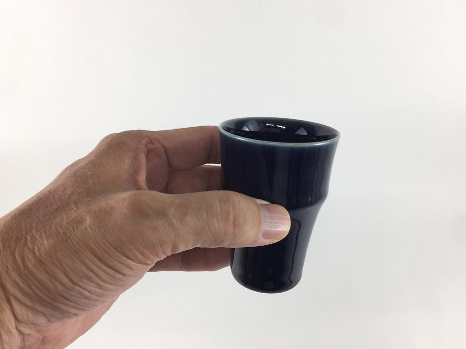 【SALE】120cc竹カップ.紺　6cm　有田焼【訳あり】