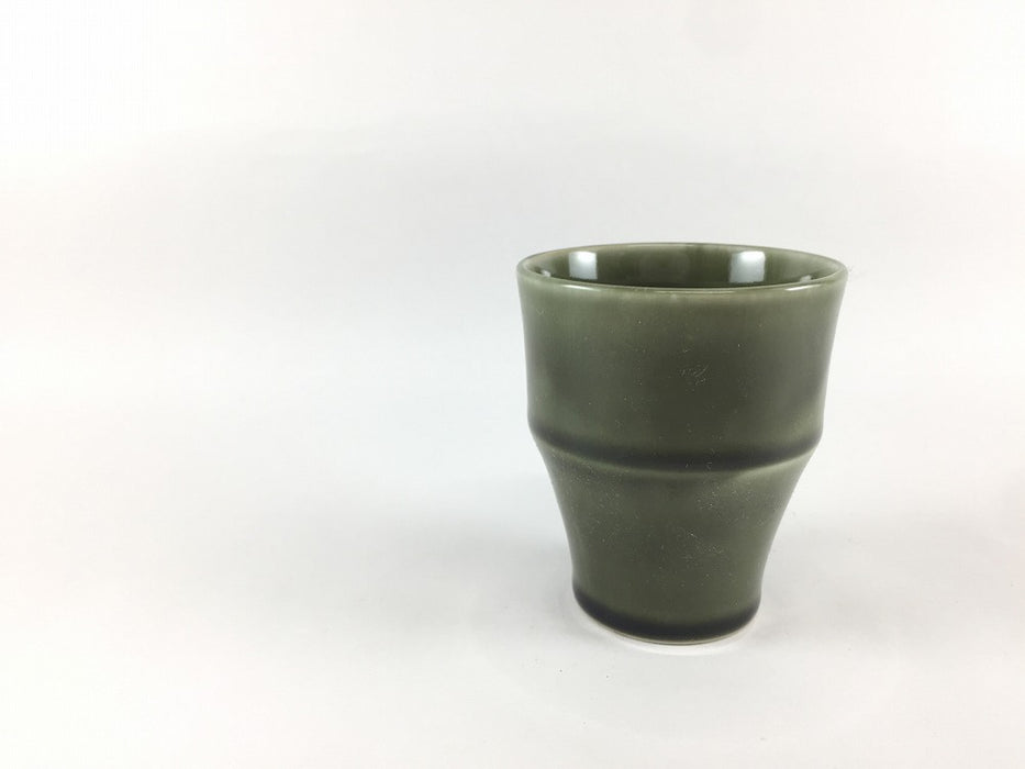 【SALE】120cc竹カップ.緑織部　7cm　有田焼【訳あり】