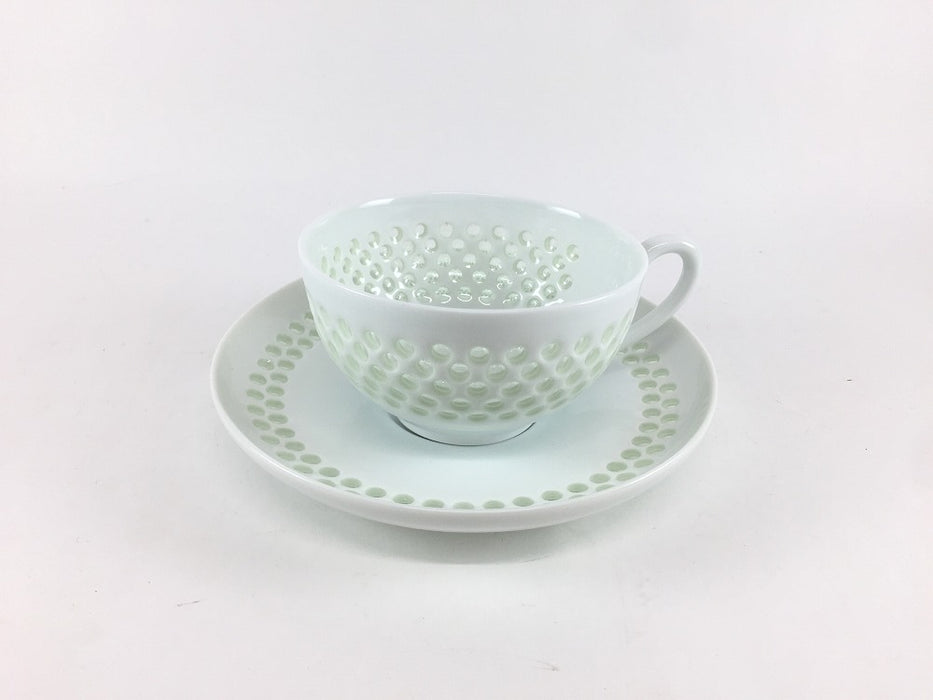 【SALE】水晶丸詰　白磁紅茶カップ&ソーサー　180cc波佐見焼【訳あり】