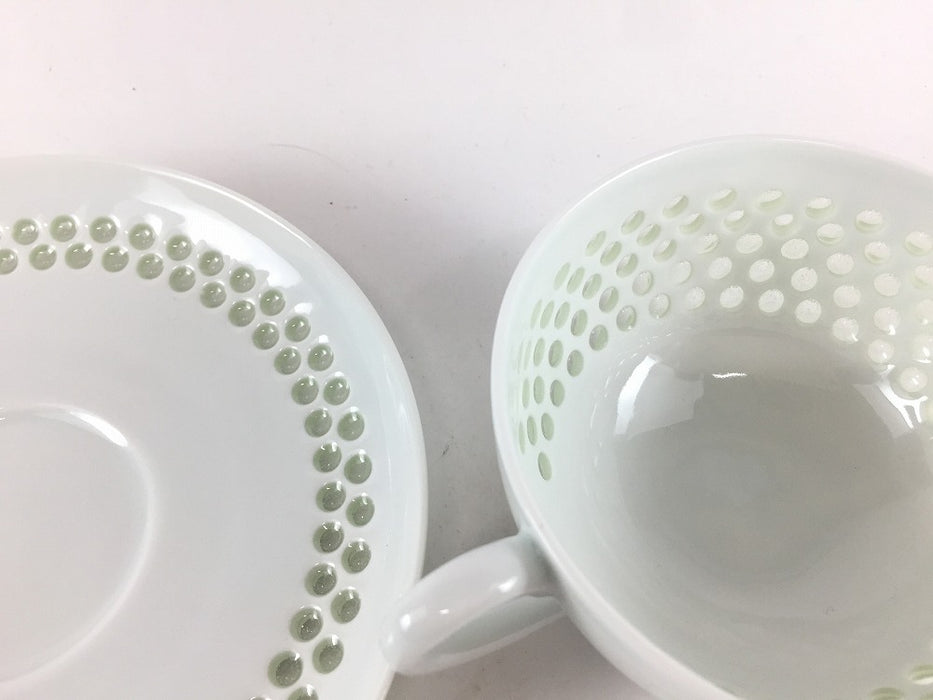 【SALE】水晶丸詰　白磁紅茶カップ&ソーサー　180cc波佐見焼【訳あり】