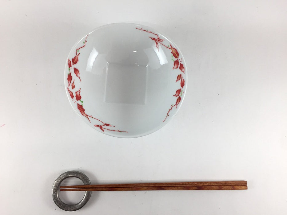 【SALE】高小鉢　赤唐花　13cm　有田焼【訳あり】