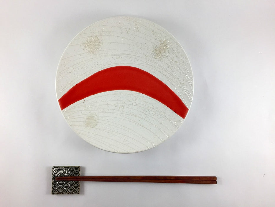 【SALE】赤流し19cm丸皿　有田焼【訳あり】