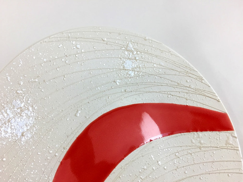 【SALE】赤流し19cm丸皿　有田焼【訳あり】