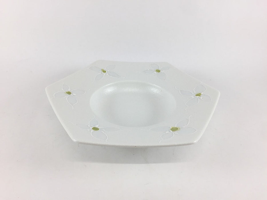 【SALE】180六角リム鉢　雪白ヤマボウシ　18cm　有田焼【訳あり】