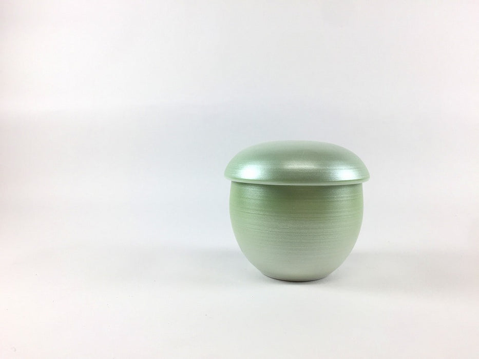 【SALE】75丸小蓋物　銀緑巻　7.5cm　有田焼【訳あり】