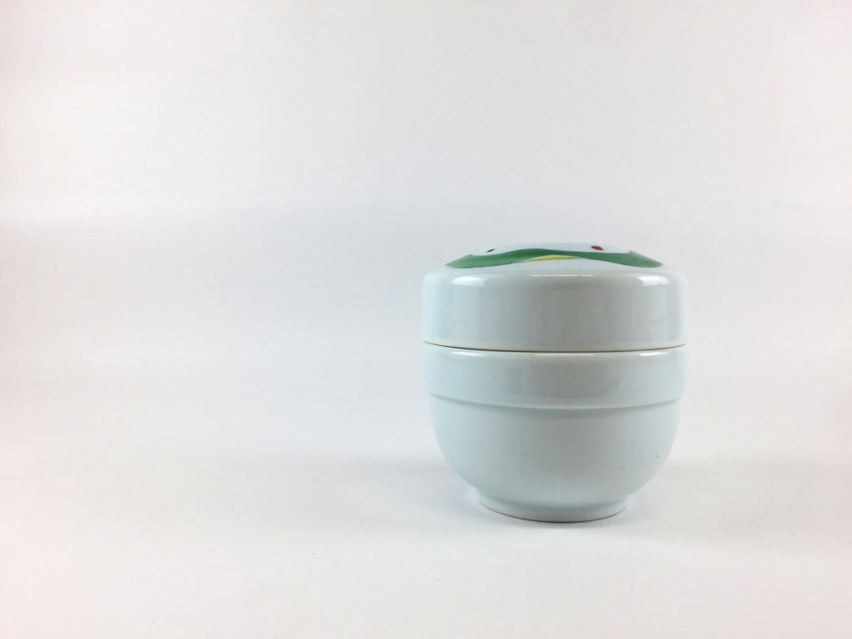 【SALE】夏目小蓋物　緑波点紋　7.5cm　有田焼【訳あり】