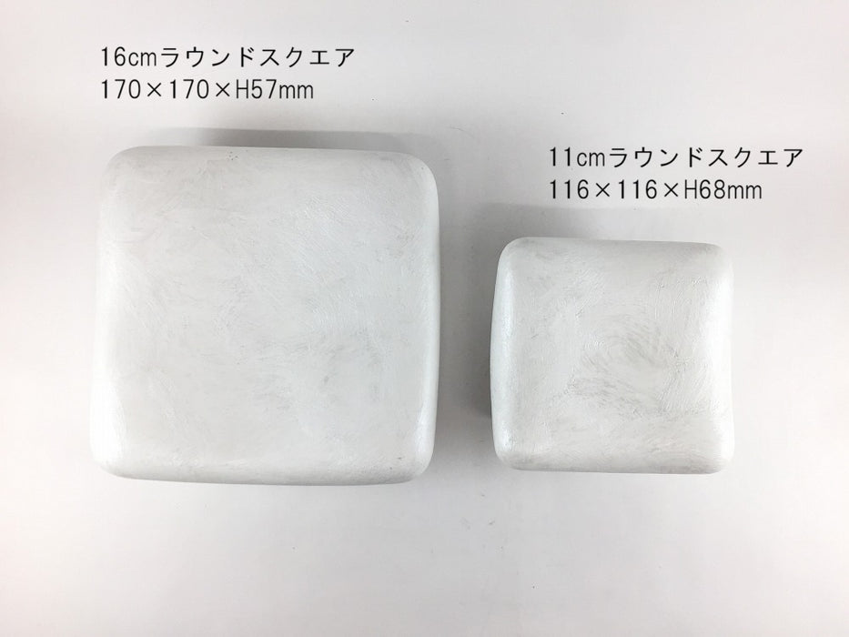 11cmラウンドスクエア　白筋目雲銀カスリ　有田焼(j.R)