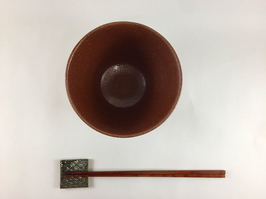 【SALE】DAN丼　ザラメ黒茶カスリ　13cm　有田焼【訳あり】