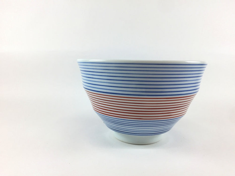 【SALE】DAN丼　青赤駒筋　13cm　有田焼【訳あり】