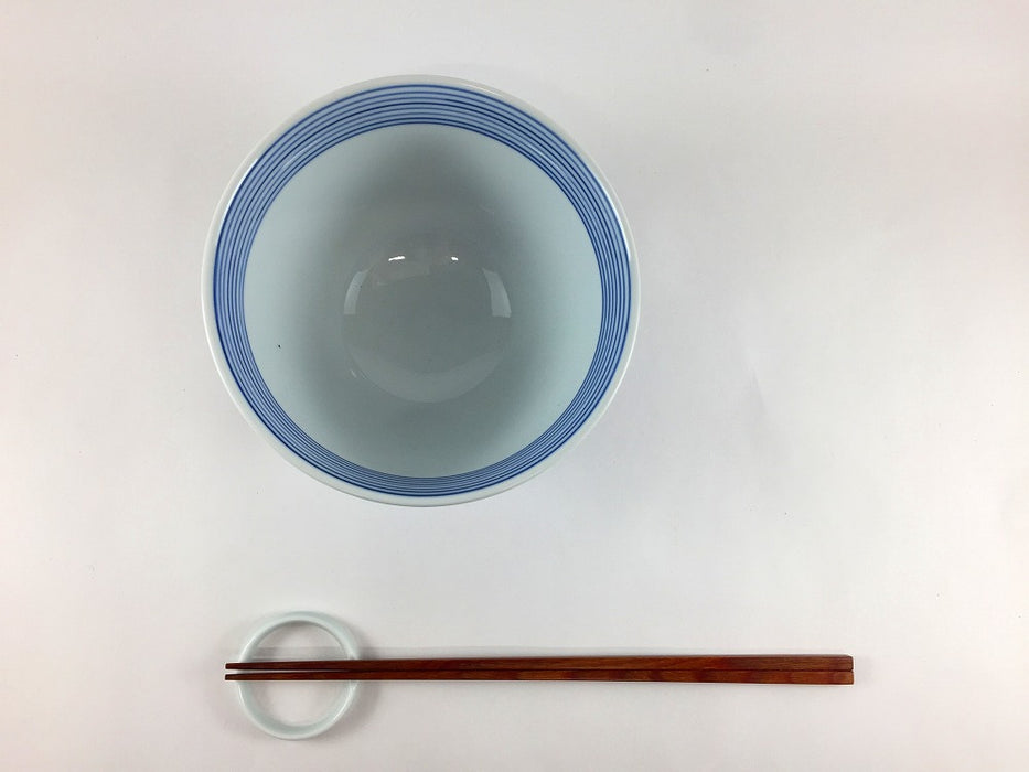 【SALE】DAN丼　青赤駒筋　13cm　有田焼【訳あり】