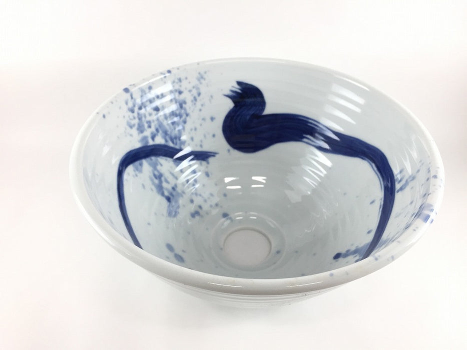 235mm洗面鉢(藍吹刷毛)　波佐見焼(j.R)【限定品】