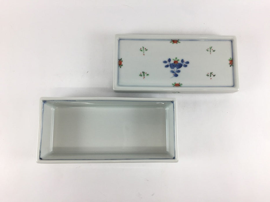 【SALE】5寸長角箱　天啓小花紋　14cm　有田焼【訳あり】