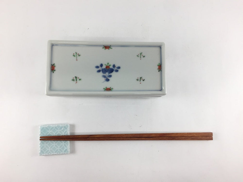 【SALE】5寸長角箱　天啓小花紋　14cm　有田焼【訳あり】