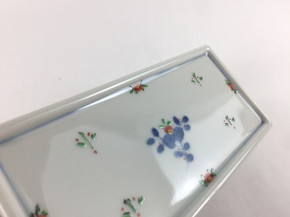 【SALE】5寸長角箱　天啓小花紋　14cm　有田焼【訳あり】
