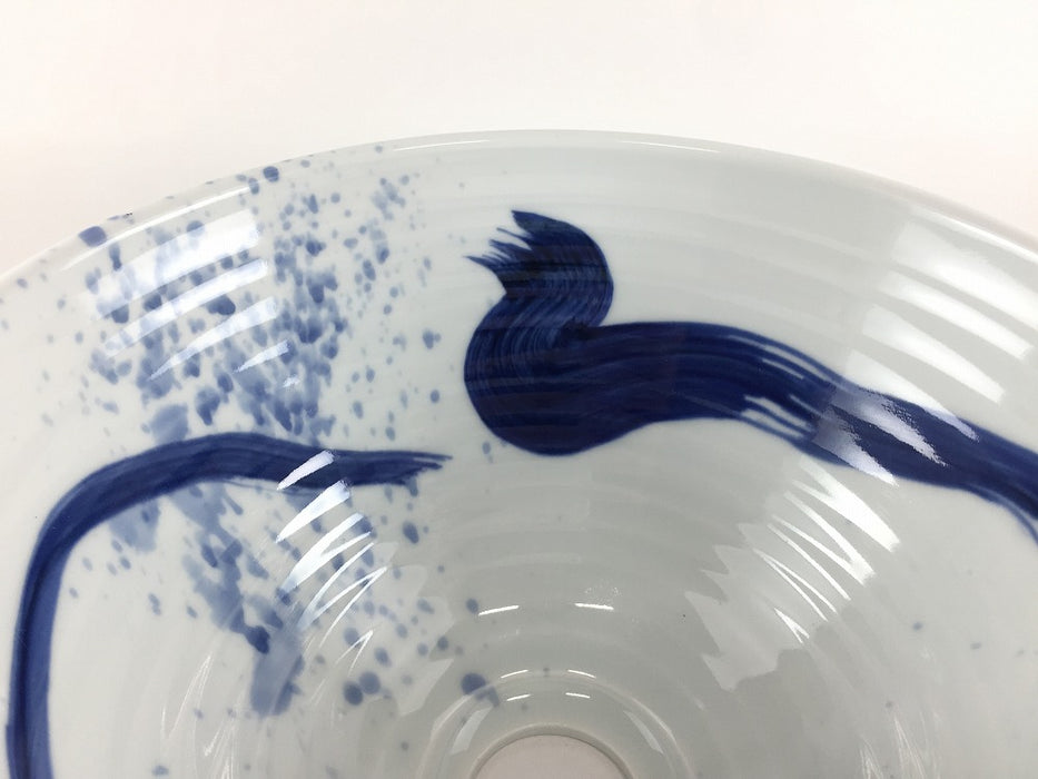 235mm洗面鉢(藍吹刷毛)　波佐見焼(j.R)【限定品】