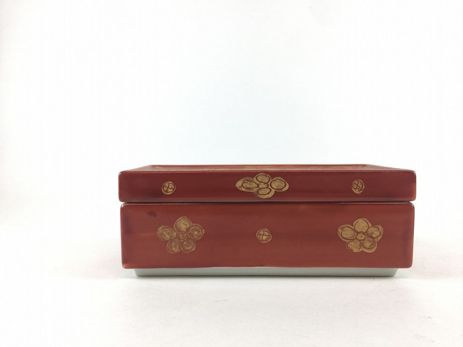 【SALE】5寸長角箱　朱巻金襴手葡萄　14cm　有田焼【訳あり】