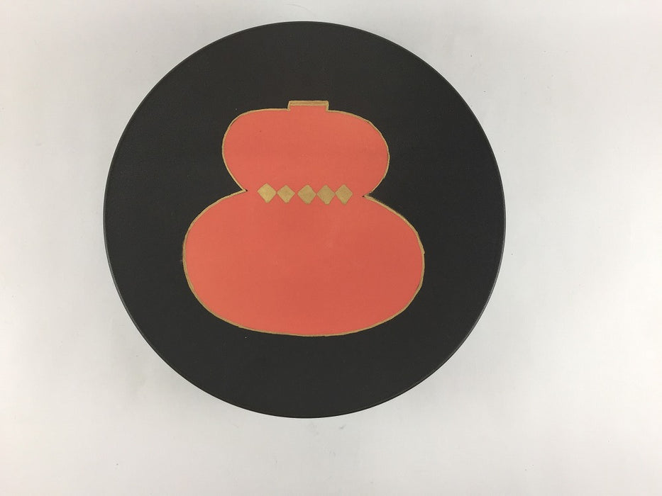 【SALE】185平向　黒土赤金瓢絵　19cm　有田焼【訳あり】
