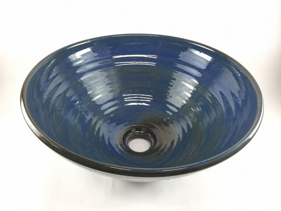 【SALE】33cm洗面鉢(青黒) 　有田焼(j.R)【訳あり】