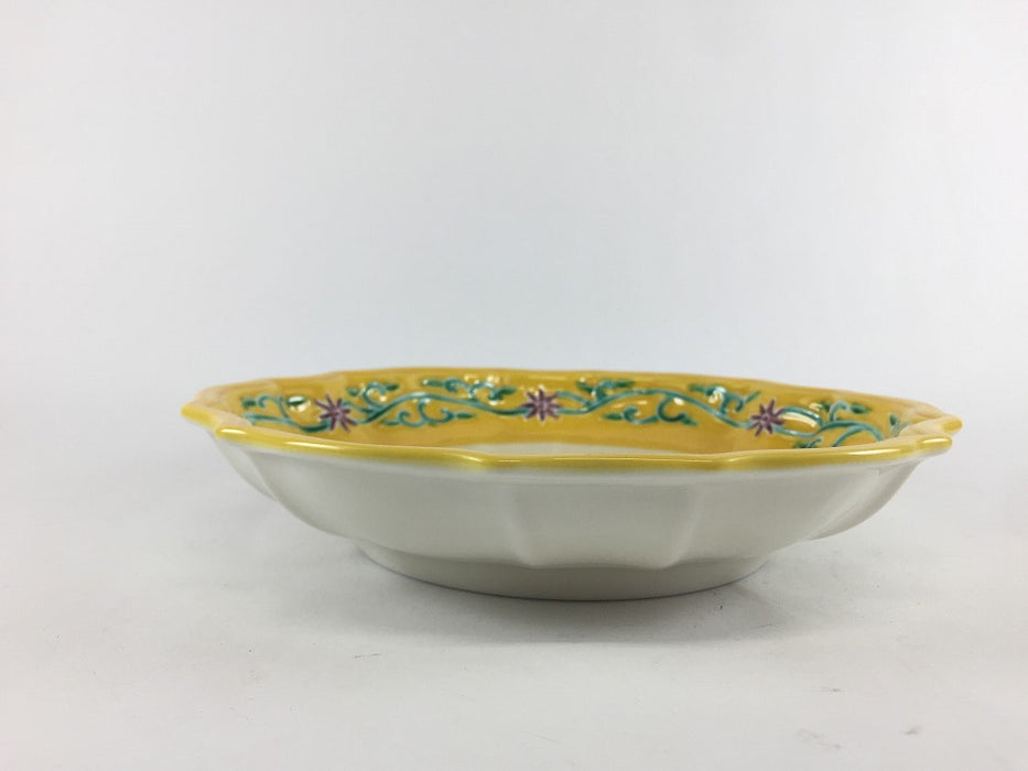【SALE】桔梗向　黄唐草彫刻　19cm　有田焼【訳あり】