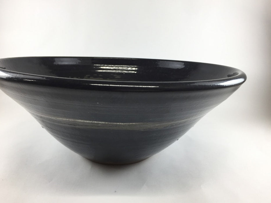 【SALE】洗面鉢33cm(黒に白刷毛)　有田焼(j.R)【訳あり】