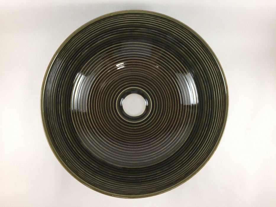 【SALE】手洗鉢28cm.苔色　有田焼(j.R)【訳あり】