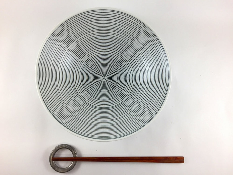 【SALE】21平鉢　黒駒　21cm　有田焼【訳あり】