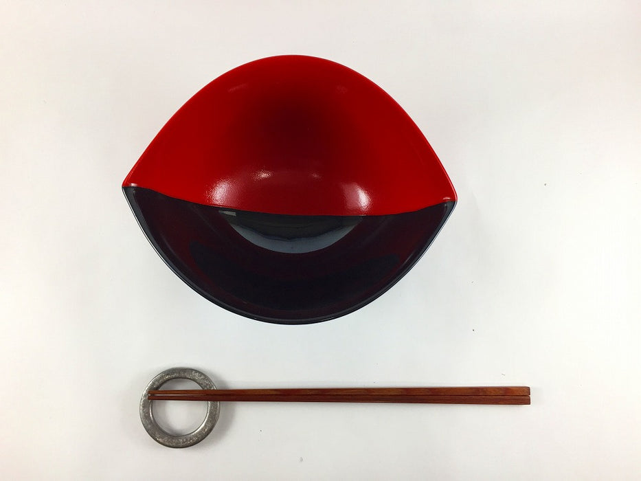 【SALE】リーフボール　赤黒　17.5cm　有田焼【訳あり】