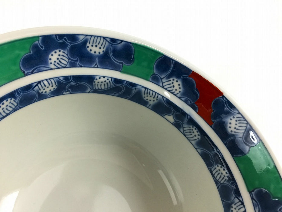 【SALE】錦大丼鉢　赤黒　16.5cm　有田焼【訳あり】