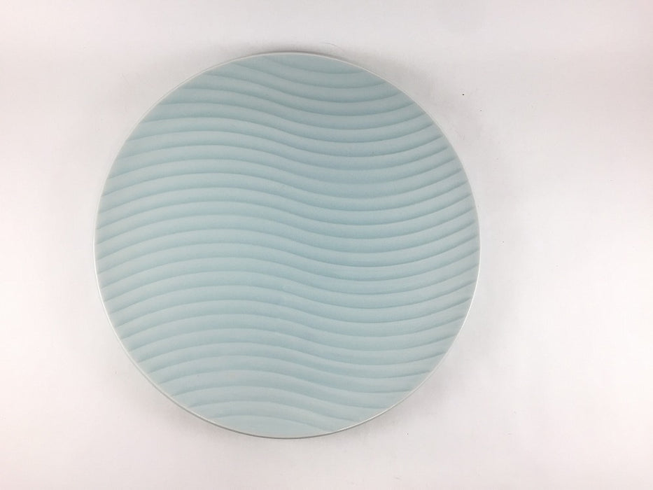 【SALE】波丸皿　青白　24.5cm 　有田焼【訳あり】