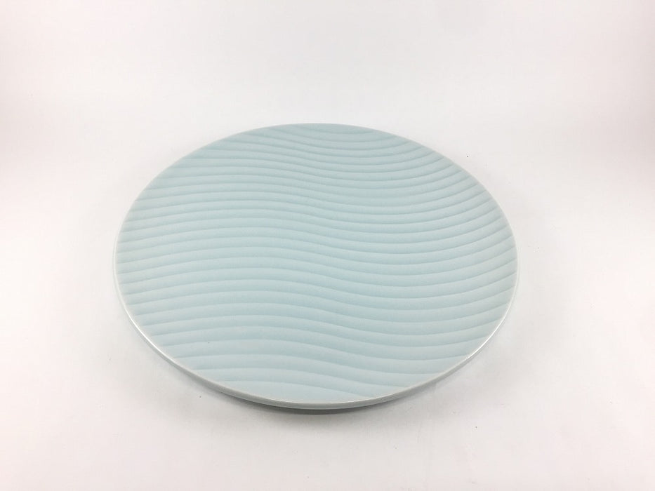 【SALE】波丸皿　青白　24.5cm 　有田焼【訳あり】