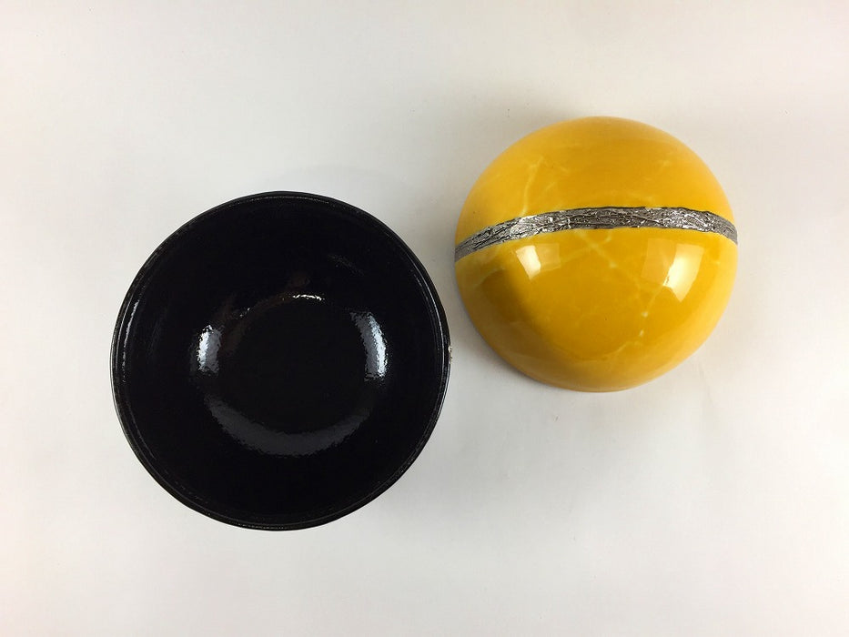 【SALE】銀帯丸蓋物　10.5cm　有田焼【訳あり】