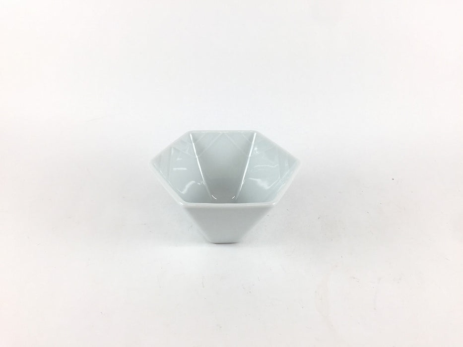 【SALE】80六角小鉢　白磁　9cm　有田焼【訳あり】