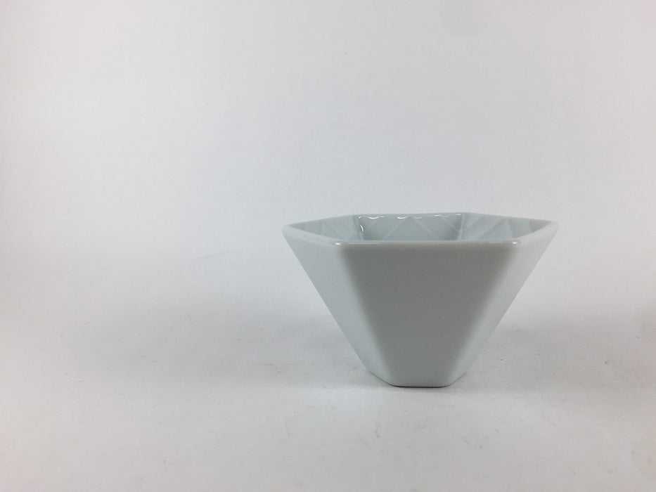 【SALE】80六角小鉢　白磁　9cm　有田焼【訳あり】