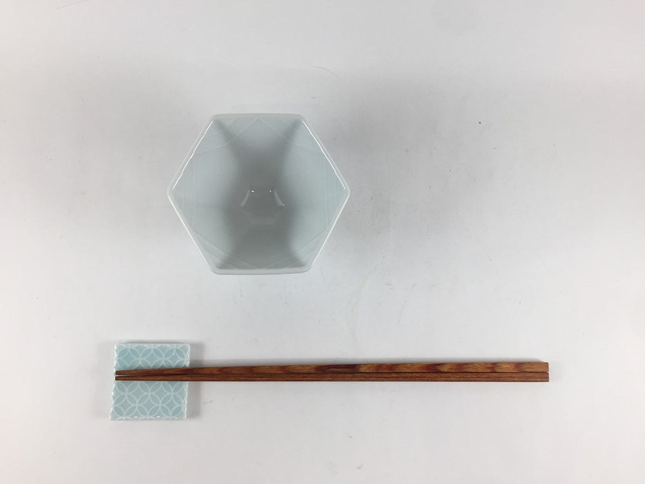 【SALE】80六角小鉢　白磁　9cm　有田焼【訳あり】