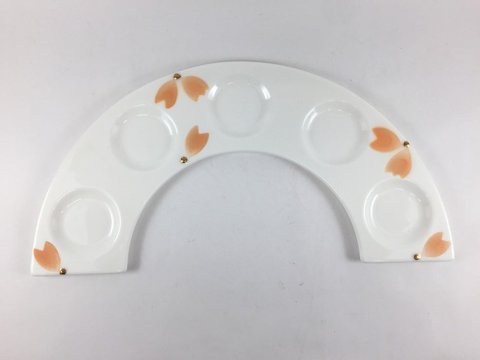 【SALE】花吹半月五品盛皿　31cm 　有田焼【訳あり】