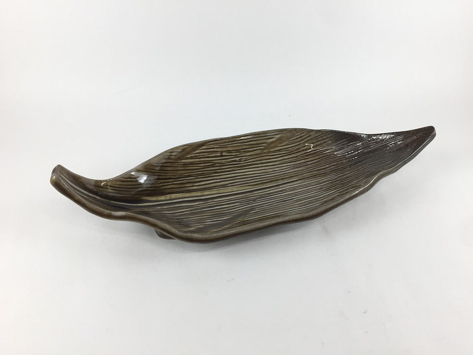 【SALE】キビ葉黄瀬戸釉長付出し　30cm 　有田焼【訳あり】