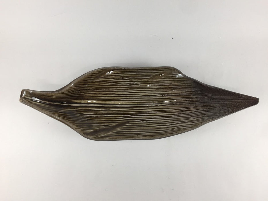 【SALE】キビ葉黄瀬戸釉長付出し　30cm 　有田焼【訳あり】