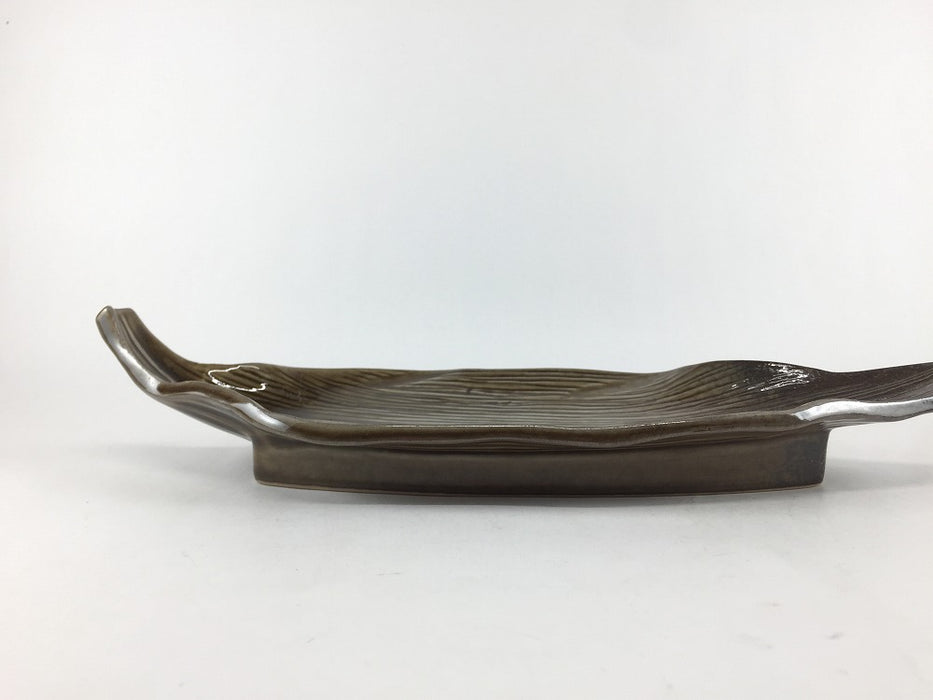 【SALE】キビ葉黄瀬戸釉長付出し　30cm 　有田焼【訳あり】