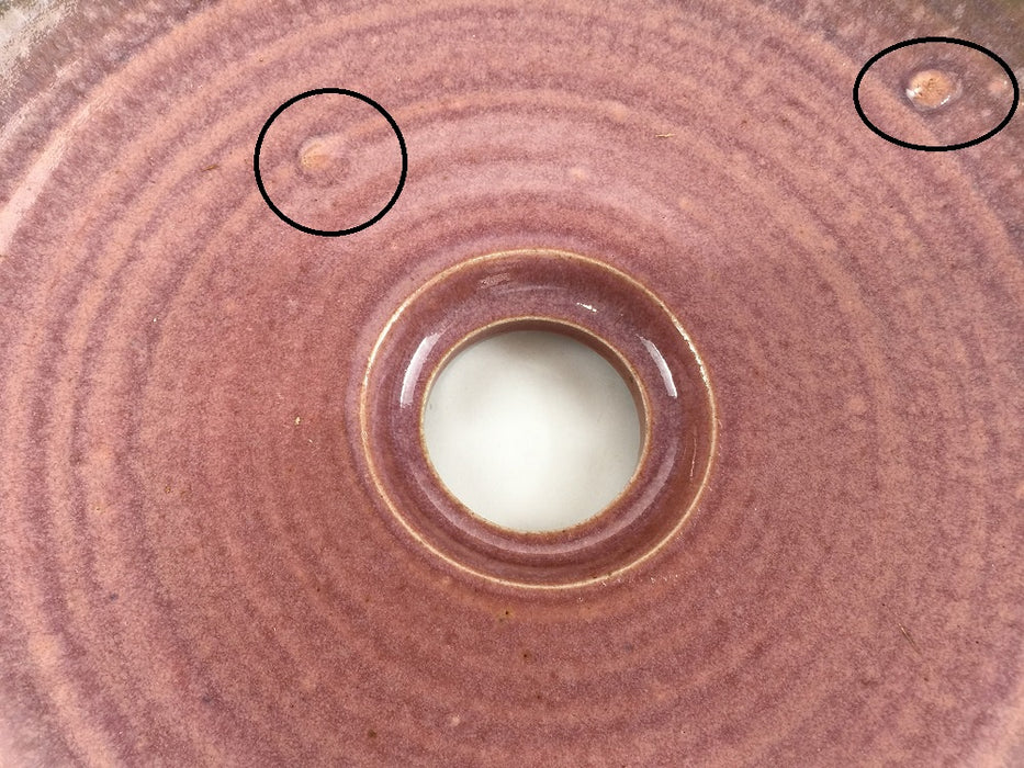 【SALE】39cm手洗い鉢.(ピンク/青緑吹)　有田焼(j.R)【訳あり】