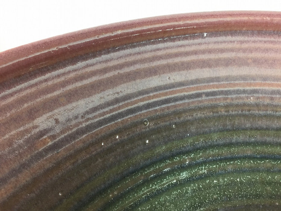 【SALE】39cm手洗い鉢.(ピンク/青緑吹)　有田焼(j.R)【訳あり】