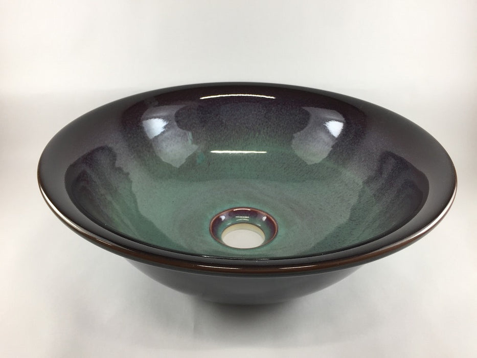 【SALE】33cm反手洗鉢.碧緑彩　有田焼四郎窯(j.R)【訳あり】