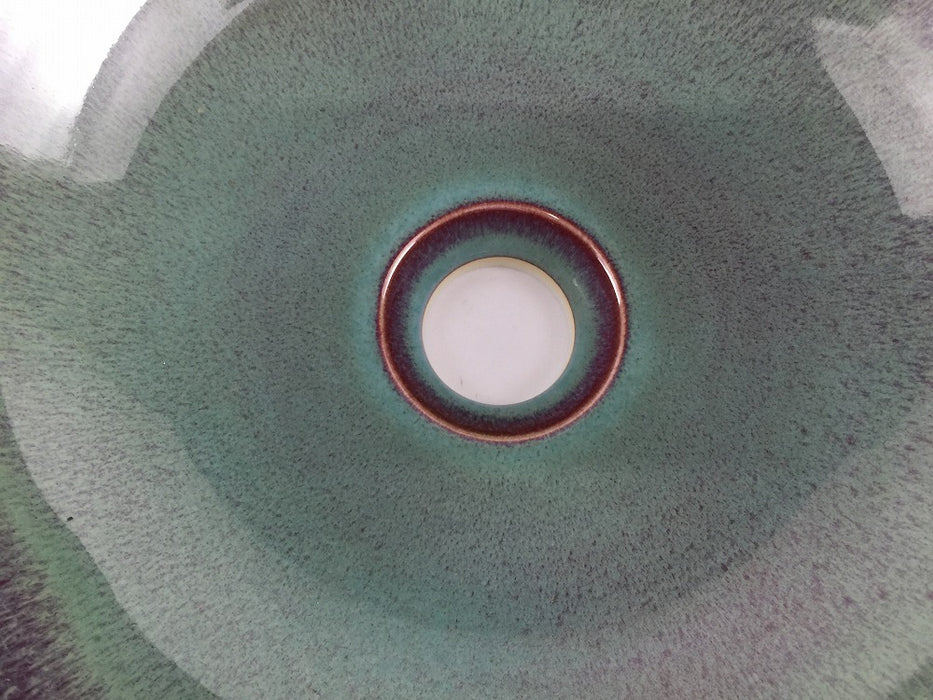 【SALE】33cm反手洗鉢.碧緑彩　有田焼四郎窯(j.R)【訳あり】