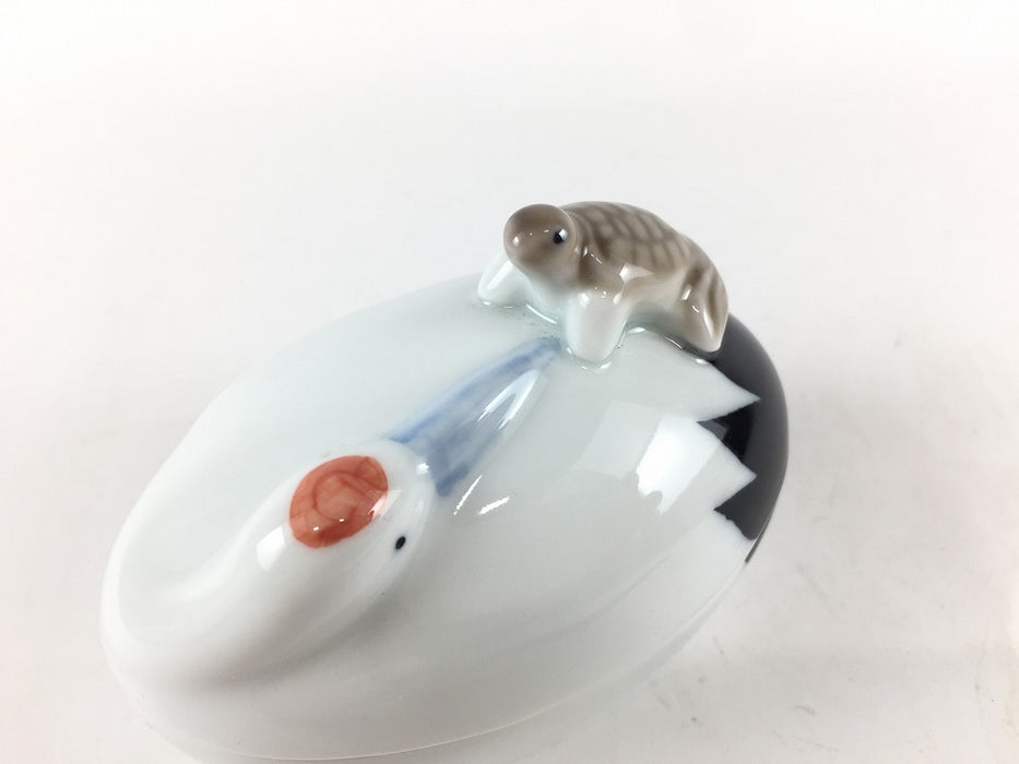 染付　鶴に亀蓋珍味　8cm　有田焼(j.R)