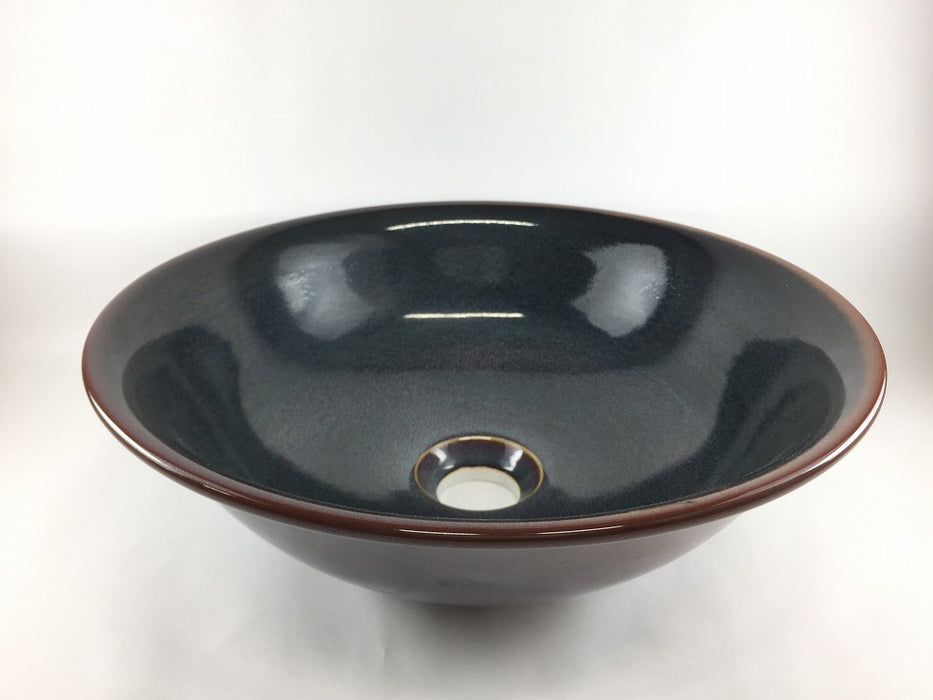 【SALE】32cm手洗い鉢(窯変結晶)　作家副島信幸四郎窯(j.R)【訳あり】