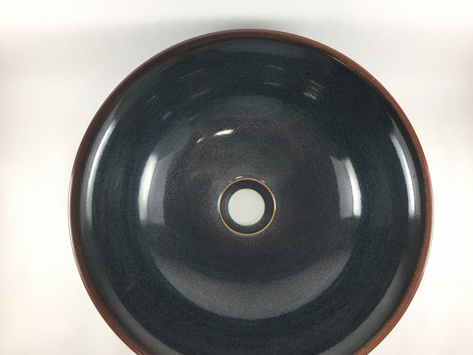 【SALE】32cm手洗い鉢(窯変結晶)　作家副島信幸四郎窯(j.R)【訳あり】