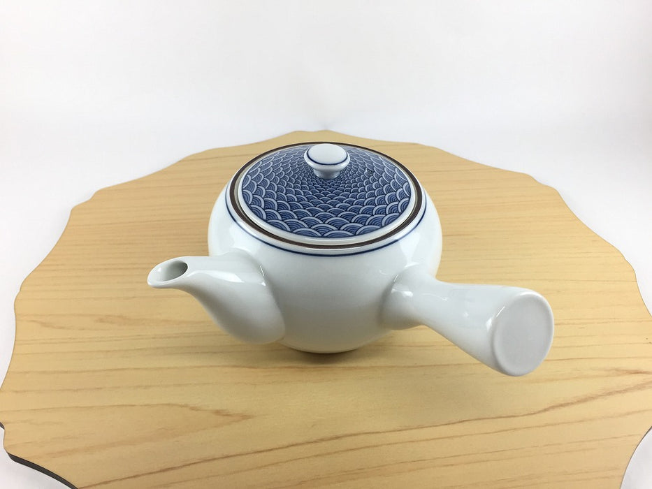 400cc急須　青海波文　波佐見焼　(j.R)