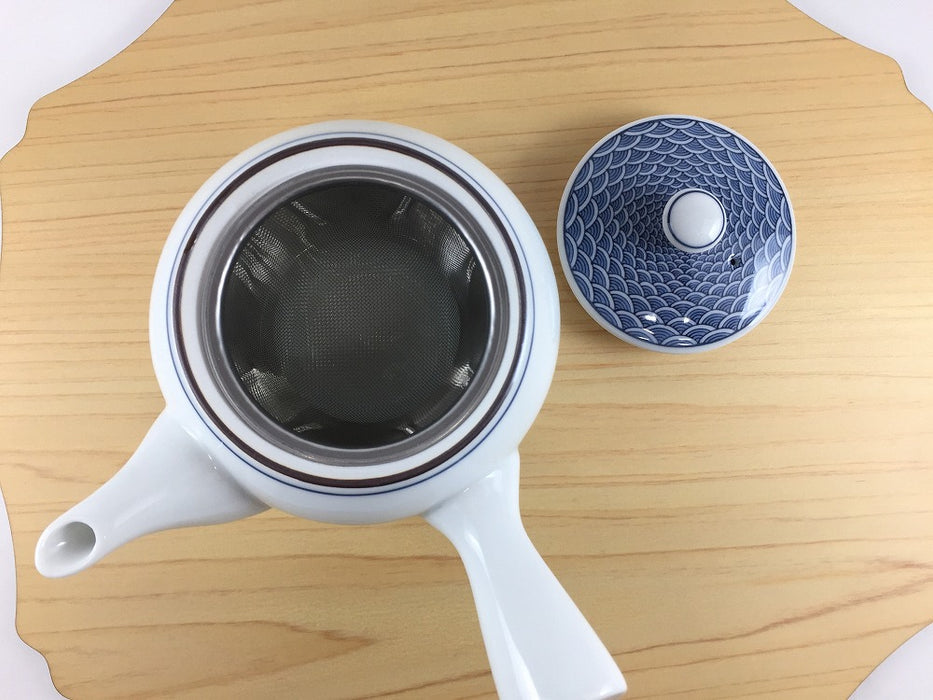 400cc急須　青海波文　波佐見焼　(j.R)