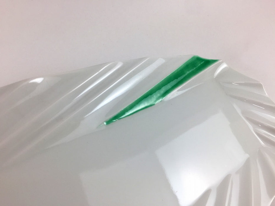 【SALE】長角切子皿小　グリーン　34.5cm　有田焼【訳あり】