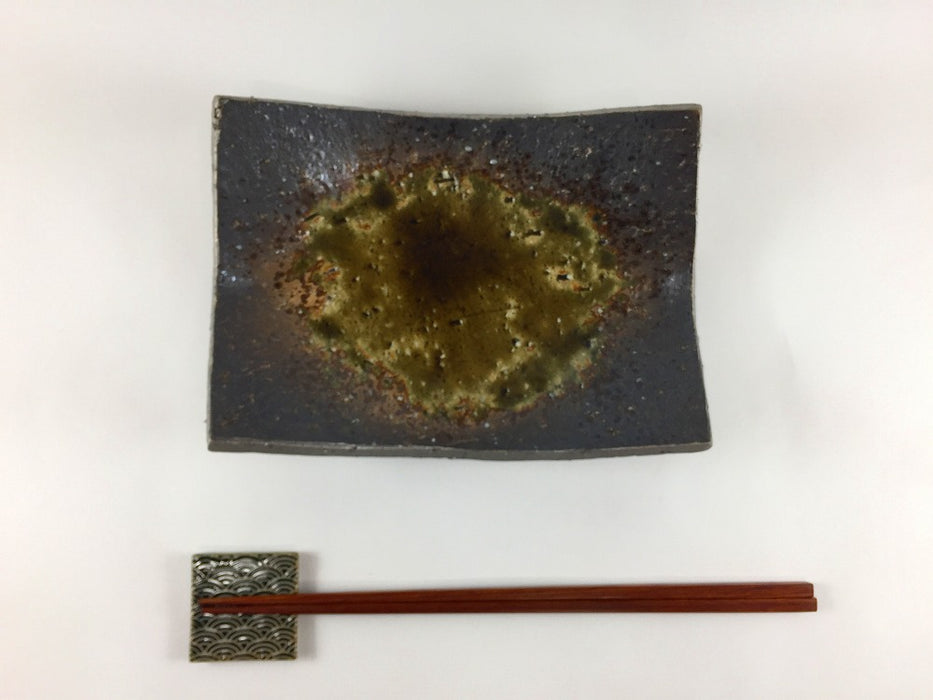 【SALE】灰流し四足焼皿　17.5cm　有田焼【訳あり】